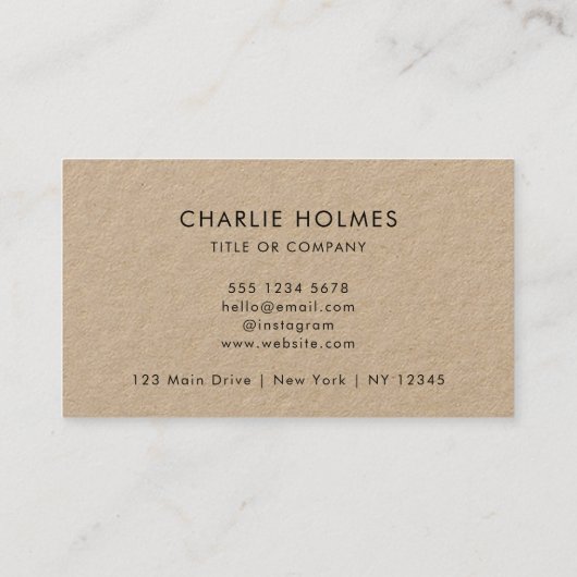 QR-Code-Business-Logo | Rustikale Kraft Moderne Visitenkarte (Rückseite)