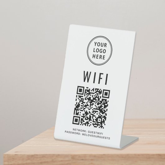 QR-Code Business-Logo-Scan für WiFi Verbindung her Sockelschild