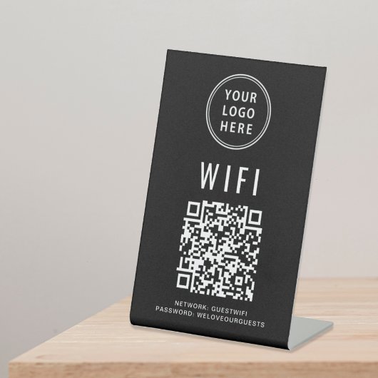 QR-Code-Business-Logo-Scan für Wifi-Verbindung Sockelschild