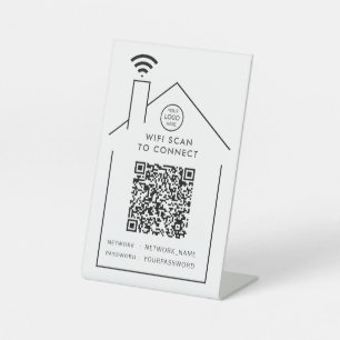 QR-Code-Business-Logo-Scan für WiFi-Verbindungen Sockelschild