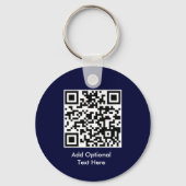 QR-Code Business-Logo-Schlüsselanhänger | Navy Blu Schlüsselanhänger (Vorderseite)