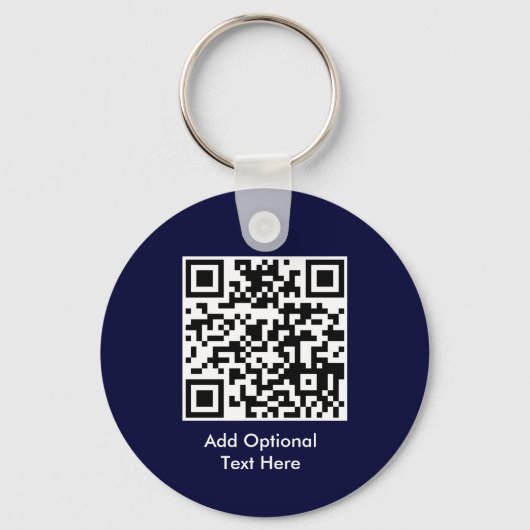 QR-Code Business-Logo-Schlüsselanhänger | Navy Blu Schlüsselanhänger (Vorderseite)