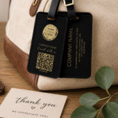 QR Code Business-Logo Schwarz Gepäckanhänger