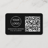 QR-Code-Business-Logo, Schwarz-modern Beruflich Visitenkarte (Vorderseite)
