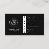 QR-Code-Business-Logo | Schwarz Modern Beruflich Visitenkarte (Vorderseite)