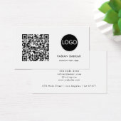 QR Code Business Logo Schwarz Moderne Visitenkarte (Schreibtisch)