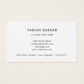 QR Code Business Logo Schwarz Moderne Visitenkarte (Rückseite)