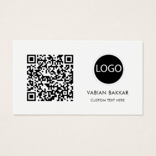 QR Code Business Logo Schwarz Moderne Visitenkarte