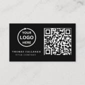 QR Code Business-Logo Schwarz Modernste Berufliche Visitenkarte (Vorderseite)