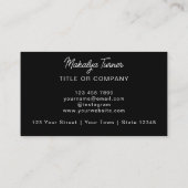 QR Code Business-Logo Schwarz Modernste Berufliche Visitenkarte (Rückseite)