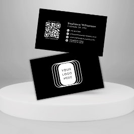 QR Code Business-Logo Schwarz Modernste Berufliche Visitenkarte