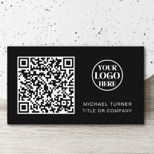 QR Code Business-Logo Schwarz Modernste Berufliche Visitenkarte