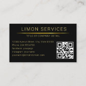 QR Code Business-Logo Schwarz Modernste Berufliche Visitenkarte (Rückseite)
