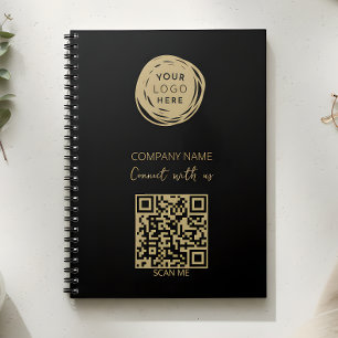 QR Code Business-Logo Schwarz Notizblock