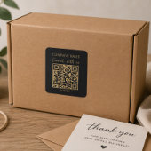 QR Code Business-Logo Schwarz Quadratischer Aufkleber