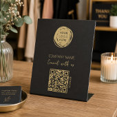QR Code Business-Logo Schwarz Sockelschild