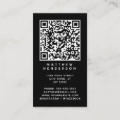 QR Code Business Logo Sleep Black Beruflich Visitenkarte (Rückseite)