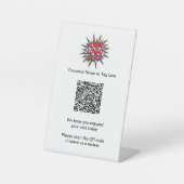 QR Code Business Logo, Verlass einer Überprüfung Sockelschild (Vorderseite)