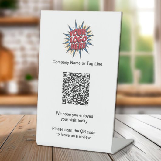 QR Code Business Logo, Verlass einer Überprüfung Sockelschild