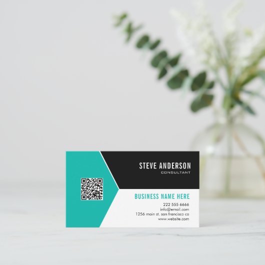 QR-Code-Business-Logo Visitenkarte (Stehend Vorderseite)