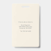 QR Code Business Logo Visitor ID Modern Ausweis (Rückseite)