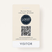 QR Code Business Logo Visitor ID Modern Ausweis (Vorderseite)
