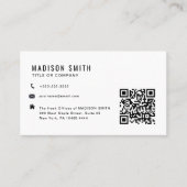 QR-Code-Business-Logo | Weiß Visitenkarte (Vorderseite)