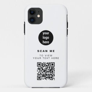 QR-Code-Business-Logo Weißes Minimalistisches Unte Case-Mate iPhone Hülle