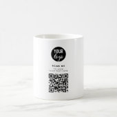 QR-Code-Business-Logo Weißes Minimalistisches Unte Kaffeetasse (Mittel)