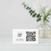 QR-Code-Business-Logo | White Modern Beruflich Visitenkarte (Stehend Vorderseite)
