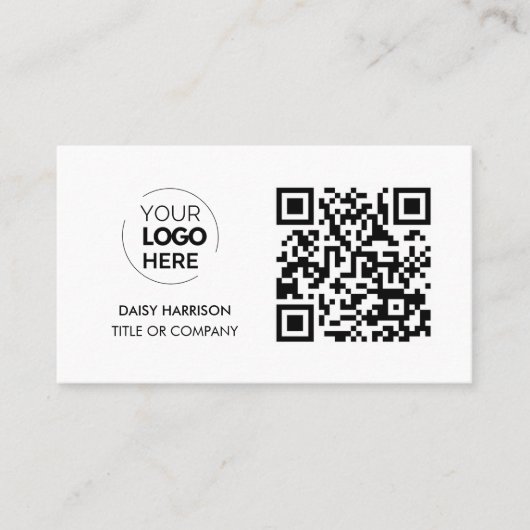 QR-Code-Business-Logo | White Modern Beruflich Visitenkarte (Vorderseite)