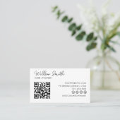 QR-Code-Business-Logo | White Modern Beruflich Visitenkarte (Stehend Vorderseite)