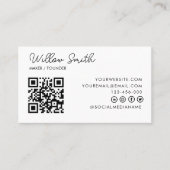 QR-Code-Business-Logo | White Modern Beruflich Visitenkarte (Vorderseite)