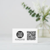 QR-Code-Business-Logo | White Modern Beruflich Visitenkarte (Stehend Vorderseite)