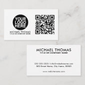 QR-Code-Business-Logo | White Modern Beruflich Visitenkarte (Vorne/Hinten)