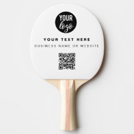 QR Code Business Logo White Simple Table Tennis Tischtennis Schläger