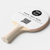 QR Code Business Logo White Simple Table Tennis Tischtennis Schläger (Vorderseite)