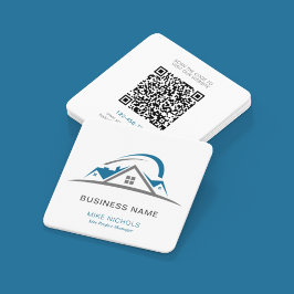 QR-Code-Business-Logos in Verbindung mit echtem An Quadratische Visitenkarte