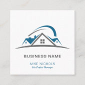 QR-Code-Business-Logos in Verbindung mit echtem An Quadratische Visitenkarte (Vorderseite)