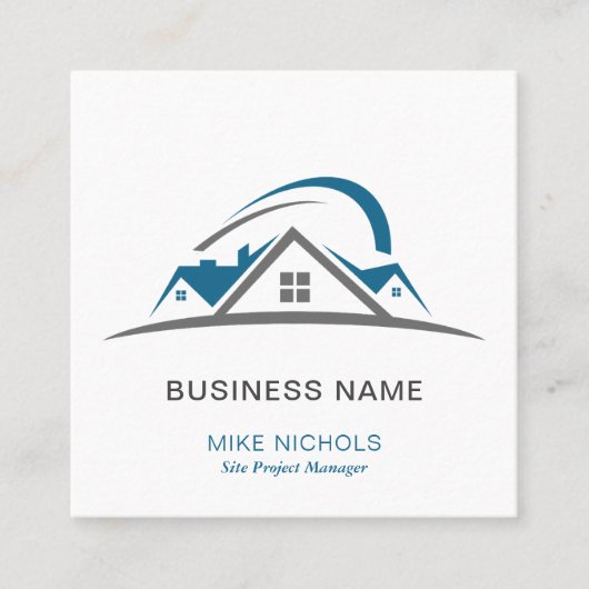 QR-Code-Business-Logos in Verbindung mit echtem An Quadratische Visitenkarte (Vorderseite)