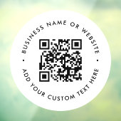 QR-Code | Business Minimal White Scannable Round Fensteraufkleber (Blatt 3)