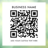 QR-Code | Business Minimal White Scannable Round W Fensteraufkleber (Blatt 3)