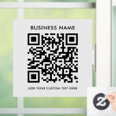 QR-Code | Business Minimal White Scannable Round W Fensteraufkleber (Zuhause)
