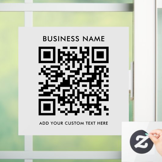 QR-Code | Business Minimal White Scannable Round W Fensteraufkleber (Zuhause)