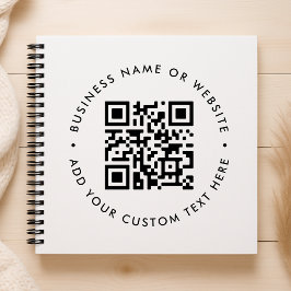 QR Code Business Modern Minimal Clean Simple White Notizblock