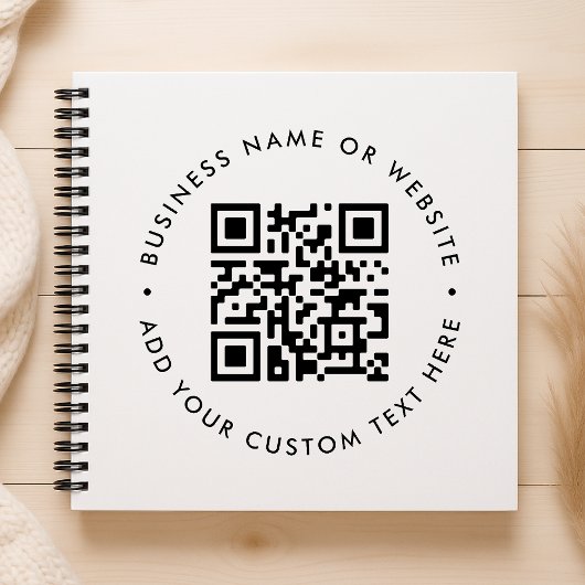 QR Code Business Modern Minimal Clean Simple White Notizblock