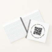 QR Code Business Modern Minimal Clean Simple White Notizblock (Innenseite)