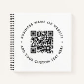 QR Code Business Modern Minimal Clean Simple White Notizblock (Vorderseite)