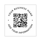 QR-Code | Business Modern Minimalistische einfache Gummistempel (Prägung)