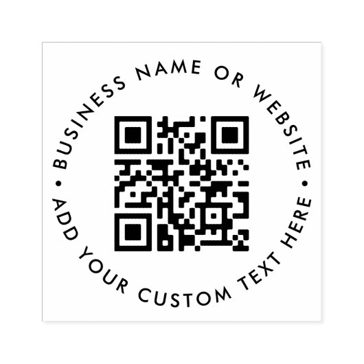 QR-Code | Business Modern Minimalistische einfache Gummistempel (Prägung)